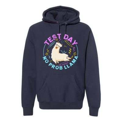 Test Day No Probllama Llama Teacher Testing Day Design Premium Hoodie