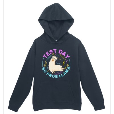 Test Day No Probllama Llama Teacher Testing Day Design Urban Pullover Hoodie