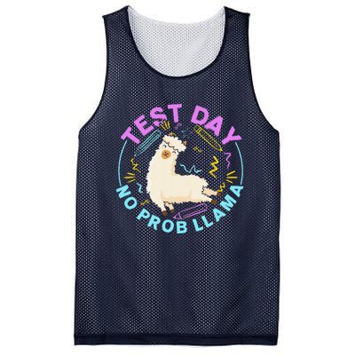 Test Day No Probllama Llama Teacher Testing Day Design Mesh Reversible Basketball Jersey Tank