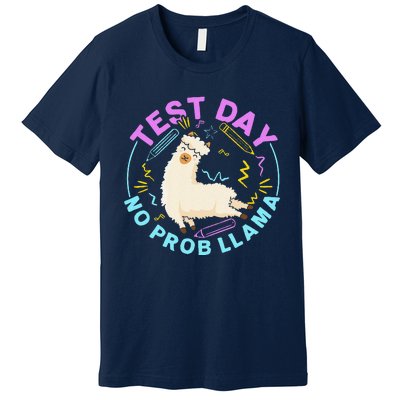 Test Day No Probllama Llama Teacher Testing Day Design Premium T-Shirt