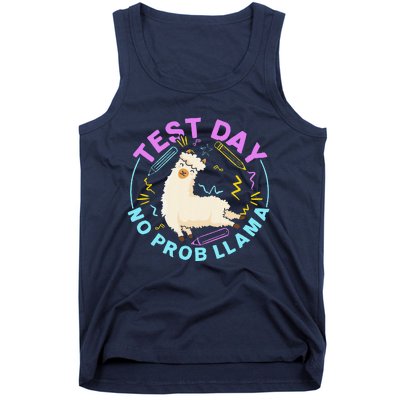 Test Day No Probllama Llama Teacher Testing Day Design Tank Top