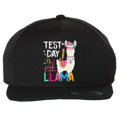 Test Day No Probllama Llama Teacher Testing Day Student Wool Snapback Cap