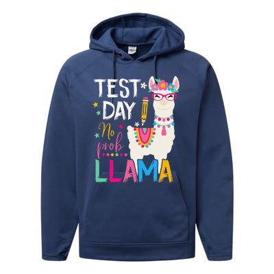 Test Day No Probllama Llama Teacher Testing Day Student Performance Fleece Hoodie