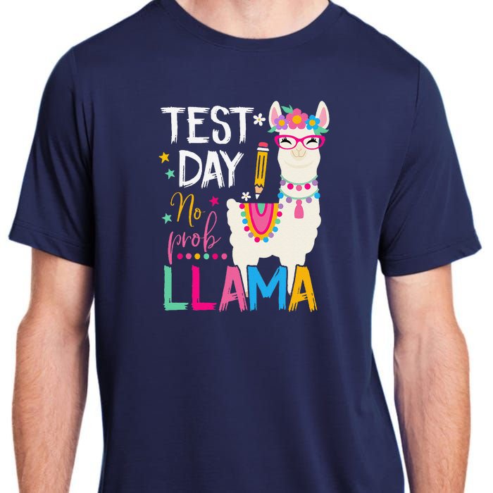 Test Day No Probllama Llama Teacher Testing Day Student Adult ChromaSoft Performance T-Shirt