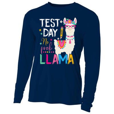 Test Day No Probllama Llama Teacher Testing Day Student Cooling Performance Long Sleeve Crew