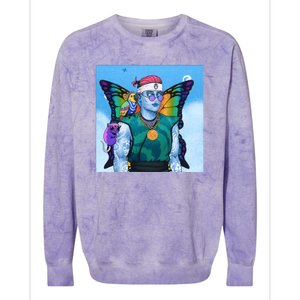 Tie Dye Ninja NFT Space Parrot Rainbow Butterfly Wings Colorblast Crewneck Sweatshirt