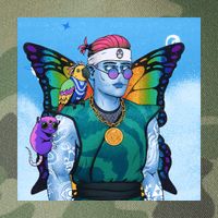 Tie Dye Ninja NFT Space Parrot Rainbow Butterfly Wings Legacy Tie Dye Trucker Hat