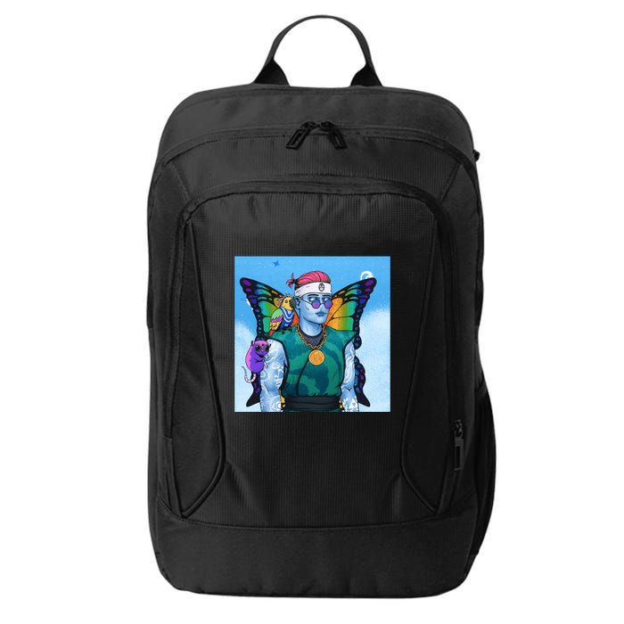 Tie Dye Ninja NFT Space Parrot Rainbow Butterfly Wings City Backpack