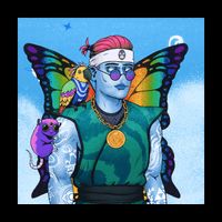 Tie Dye Ninja NFT Space Parrot Rainbow Butterfly Wings Impact Tech Backpack
