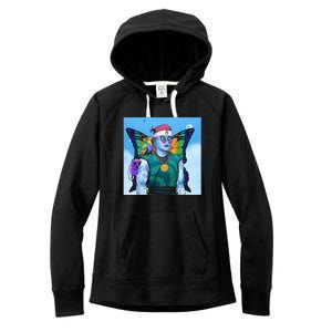 Tie Dye Ninja NFT Space Parrot Rainbow Butterfly Wings Women's Fleece Hoodie