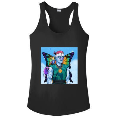 Tie Dye Ninja NFT Space Parrot Rainbow Butterfly Wings Ladies PosiCharge Competitor Racerback Tank