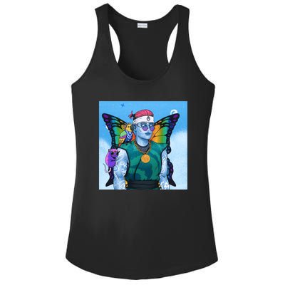 Tie Dye Ninja NFT Space Parrot Rainbow Butterfly Wings Ladies PosiCharge Competitor Racerback Tank