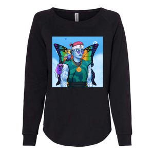 Tie Dye Ninja NFT Space Parrot Rainbow Butterfly Wings Womens California Wash Sweatshirt