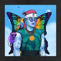 Tie Dye Ninja NFT Space Parrot Rainbow Butterfly Wings Trucker Hat