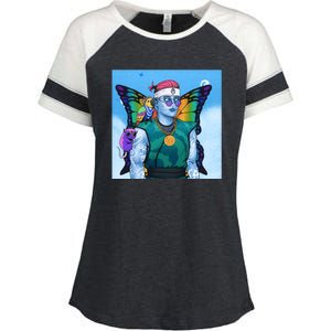 Tie Dye Ninja NFT Space Parrot Rainbow Butterfly Wings Enza Ladies Jersey Colorblock Tee