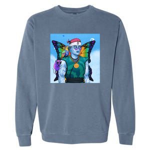 Tie Dye Ninja NFT Space Parrot Rainbow Butterfly Wings Garment-Dyed Sweatshirt