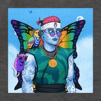 Tie Dye Ninja NFT Space Parrot Rainbow Butterfly Wings Vector Backpack