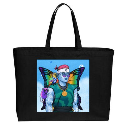 Tie Dye Ninja NFT Space Parrot Rainbow Butterfly Wings Cotton Canvas Jumbo Tote