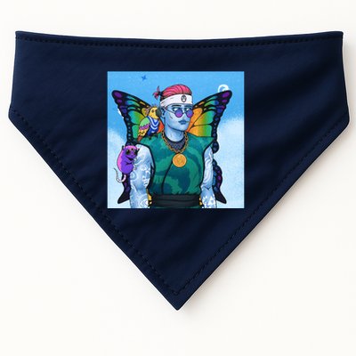 Tie Dye Ninja NFT Space Parrot Rainbow Butterfly Wings USA-Made Doggie Bandana