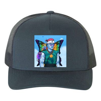 Tie Dye Ninja NFT Space Parrot Rainbow Butterfly Wings Yupoong Adult 5-Panel Trucker Hat