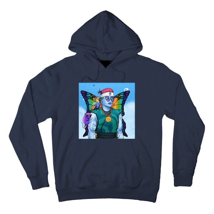 Tie Dye Ninja NFT Space Parrot Rainbow Butterfly Wings Hoodie