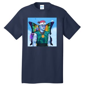 Tie Dye Ninja NFT Space Parrot Rainbow Butterfly Wings Tall T-Shirt