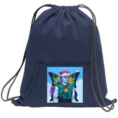 Tie Dye Ninja NFT Space Parrot Rainbow Butterfly Wings Sweatshirt Cinch Pack Bag