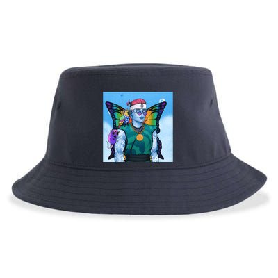 Tie Dye Ninja NFT Space Parrot Rainbow Butterfly Wings Sustainable Bucket Hat