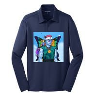 Tie Dye Ninja NFT Space Parrot Rainbow Butterfly Wings Silk Touch Performance Long Sleeve Polo