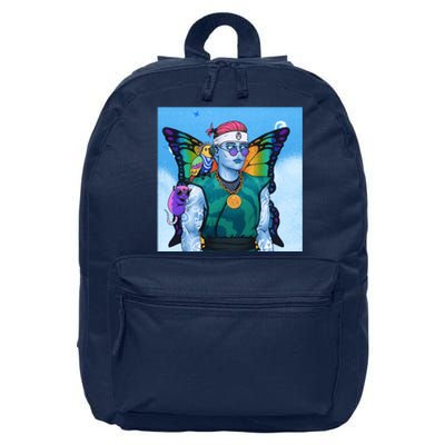 Tie Dye Ninja NFT Space Parrot Rainbow Butterfly Wings 16 in Basic Backpack