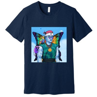 Tie Dye Ninja NFT Space Parrot Rainbow Butterfly Wings Premium T-Shirt