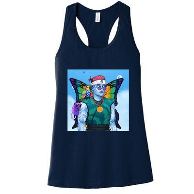 Tie Dye Ninja NFT Space Parrot Rainbow Butterfly Wings Womens Tank Top
