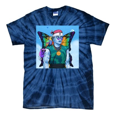 Tie Dye Ninja NFT Space Parrot Rainbow Butterfly Wings Tie-Dye T-Shirt