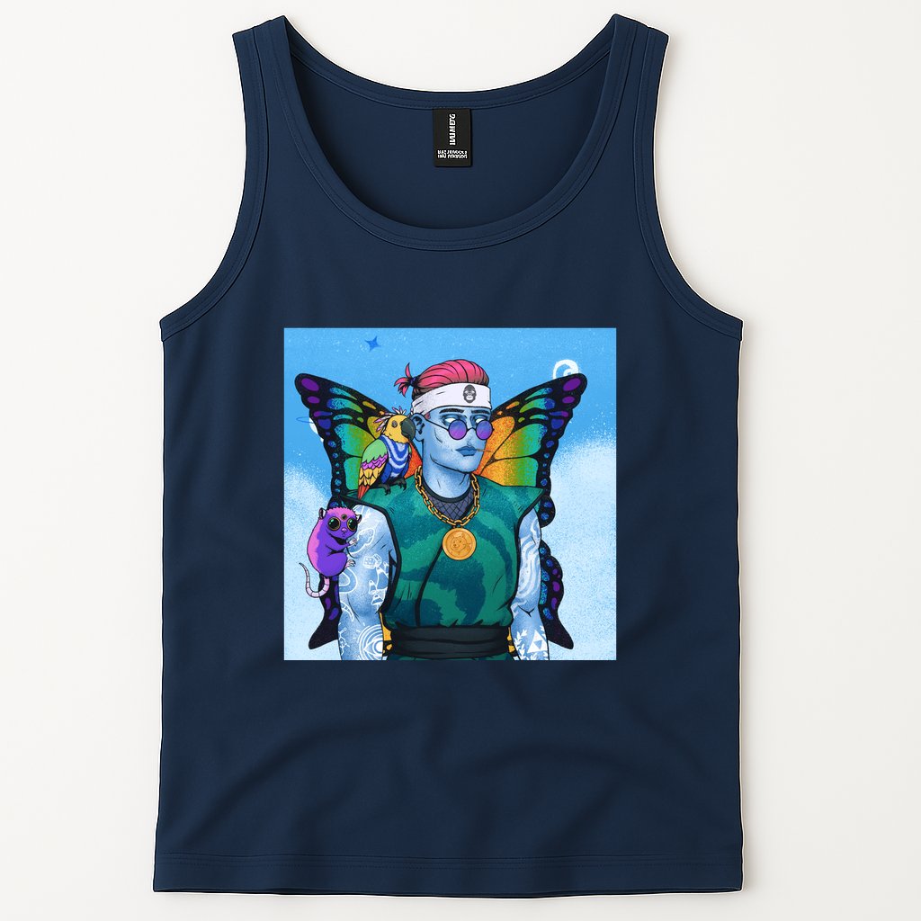 Tie Dye Ninja NFT Space Parrot Rainbow Butterfly Wings Tank Top