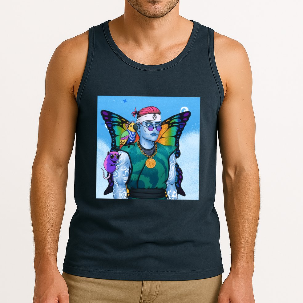 Tie Dye Ninja NFT Space Parrot Rainbow Butterfly Wings Tank Top