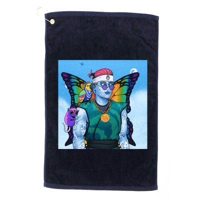 Tie Dye Ninja NFT Space Parrot Rainbow Butterfly Wings Golf Towel