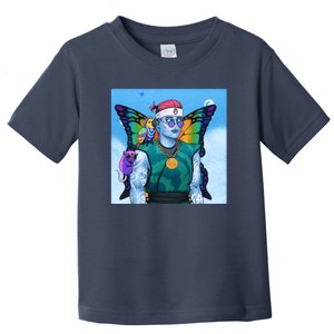 Tie Dye Ninja NFT Space Parrot Rainbow Butterfly Wings Toddler T-Shirt