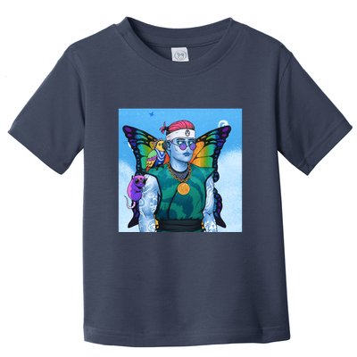 Tie Dye Ninja NFT Space Parrot Rainbow Butterfly Wings Toddler T-Shirt