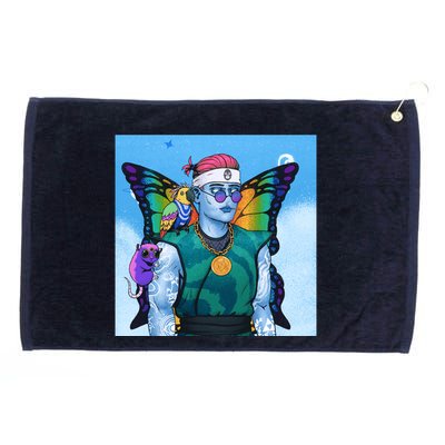 Tie Dye Ninja NFT Space Parrot Rainbow Butterfly Wings Grommeted Golf Towel