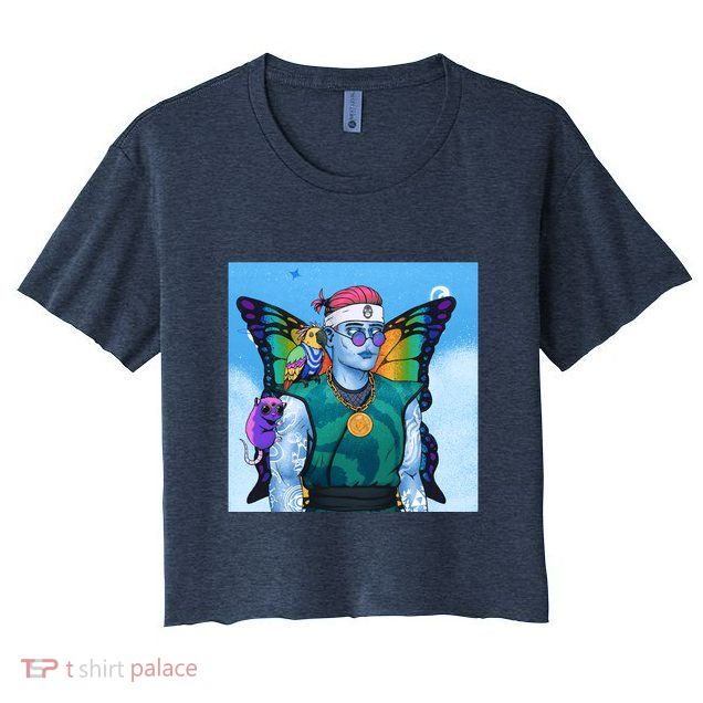 Tie Dye Ninja NFT Space Parrot Rainbow Butterfly Wings Crop Top