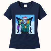 Tie Dye Ninja NFT Space Parrot Rainbow Butterfly Wings Womens T-Shirt