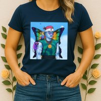 Tie Dye Ninja NFT Space Parrot Rainbow Butterfly Wings Womens T-Shirt