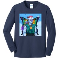 Tie Dye Ninja NFT Space Parrot Rainbow Butterfly Wings Kids Long Sleeve Shirt