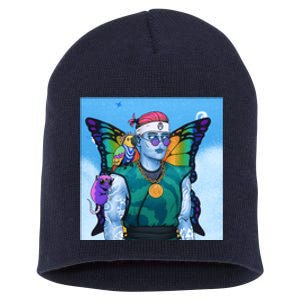 Tie Dye Ninja NFT Space Parrot Rainbow Butterfly Wings Short Acrylic Beanie