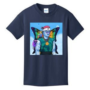 Tie Dye Ninja NFT Space Parrot Rainbow Butterfly Wings Kids T-Shirt