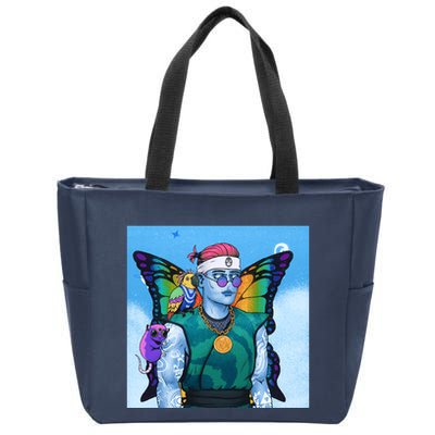 Tie Dye Ninja NFT Space Parrot Rainbow Butterfly Wings Zip Tote Bag