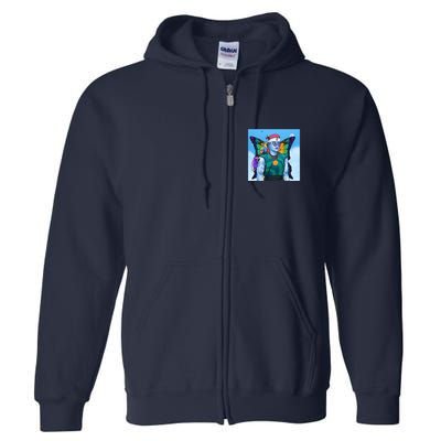 Tie Dye Ninja NFT Space Parrot Rainbow Butterfly Wings Full Zip Hoodie