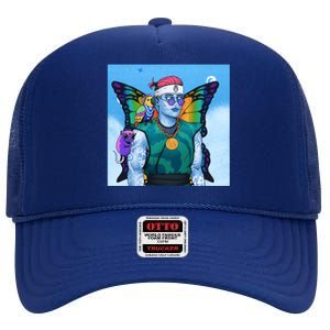 Tie Dye Ninja NFT Space Parrot Rainbow Butterfly Wings High Crown Mesh Back Trucker Hat