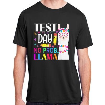 Test Day No Probllama Llama Teacher Testing Day Adult ChromaSoft Performance T-Shirt