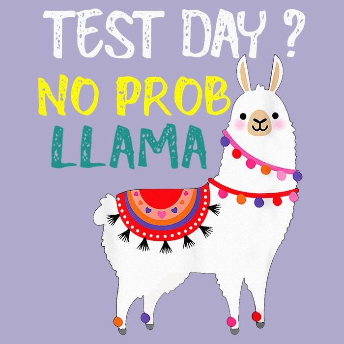 Test Day No Prob-llama Llama Teacher Testing Day Colorblast Crewneck Sweatshirt